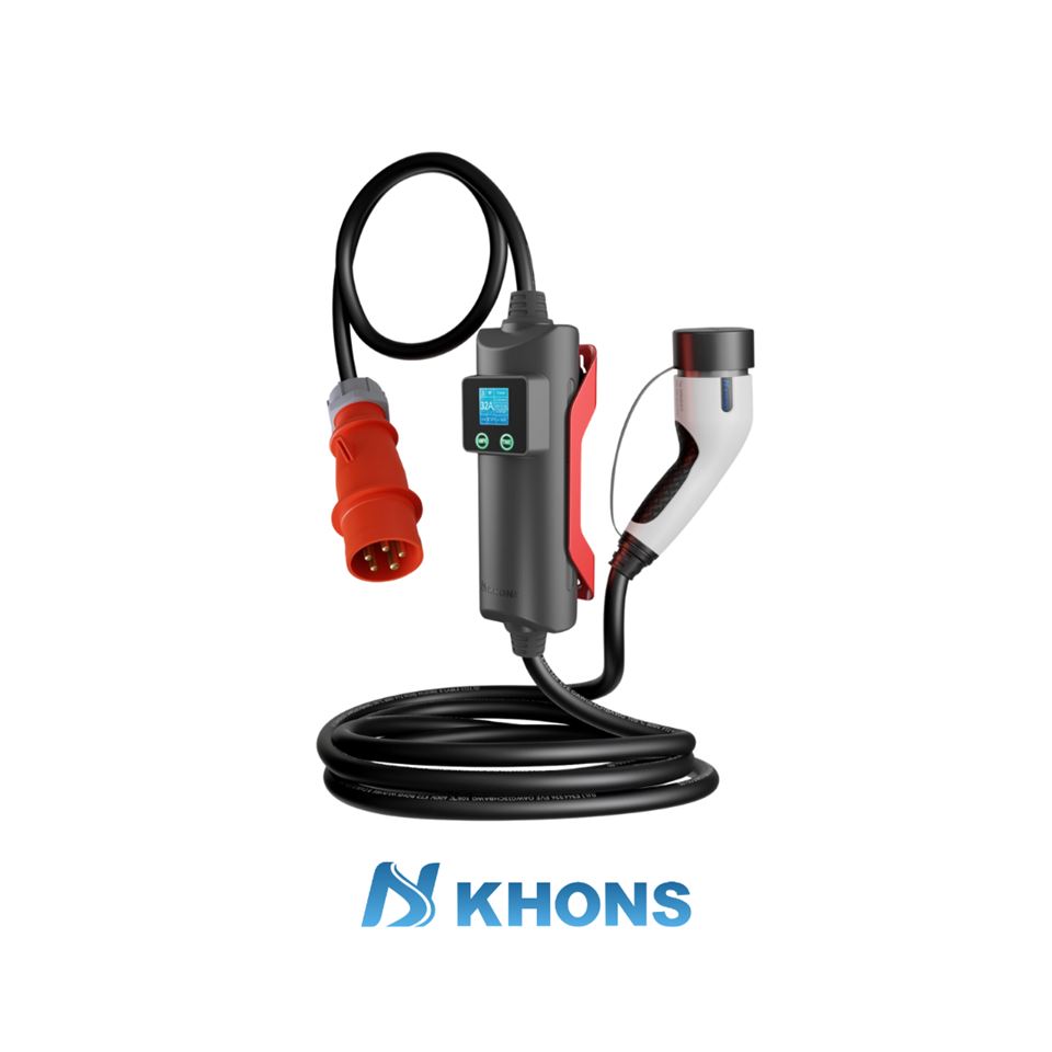 Khons Taşınabilir  Elektrikli Araç Şarj İstasyonu/Cihazı  3Faz, 16A , 11KW