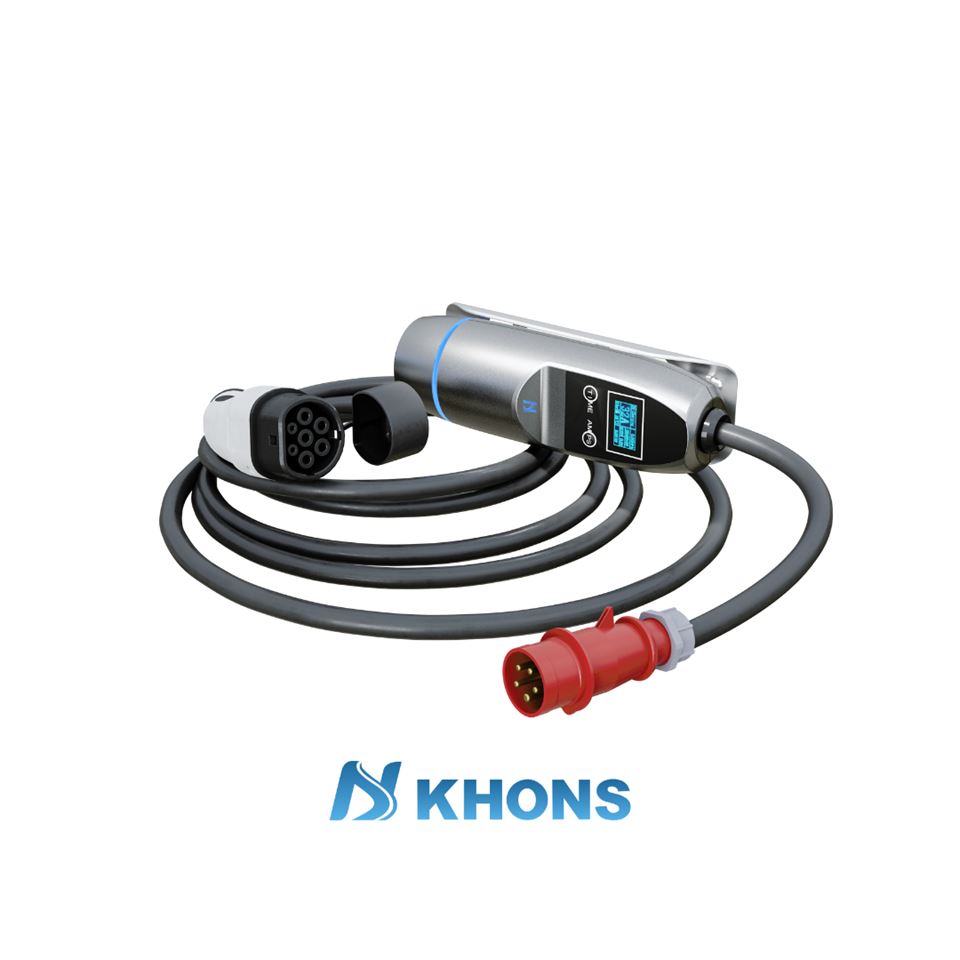 Khons Taşınabilir  Elektrikli Araç Şarj İstasyonu/Cihazı  3Faz, 16A , 11KW